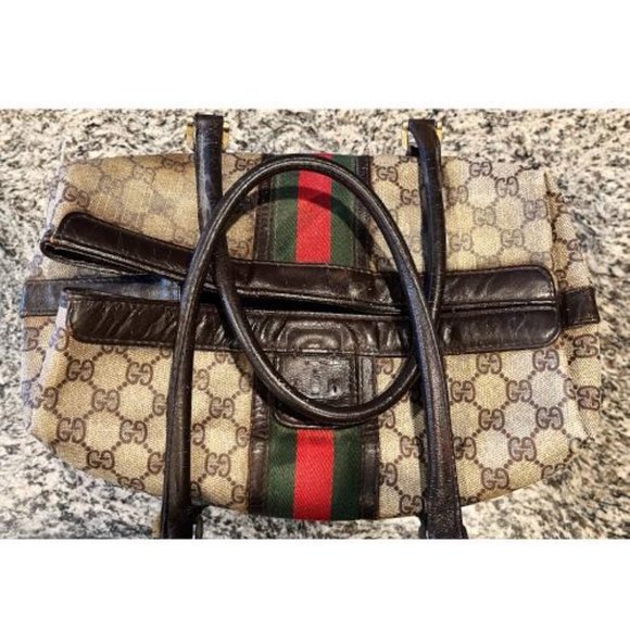 1960' GUCCI ANTIQUE TRAIN CASE LUGGAGE BAG - Picture 3 of 16